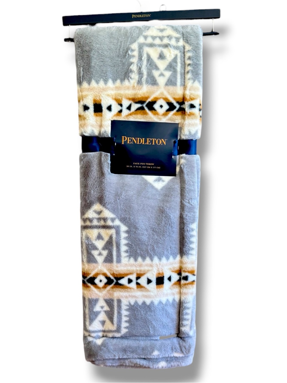 Pendleton Crossroads Faux Fur Throw 50”x70”
